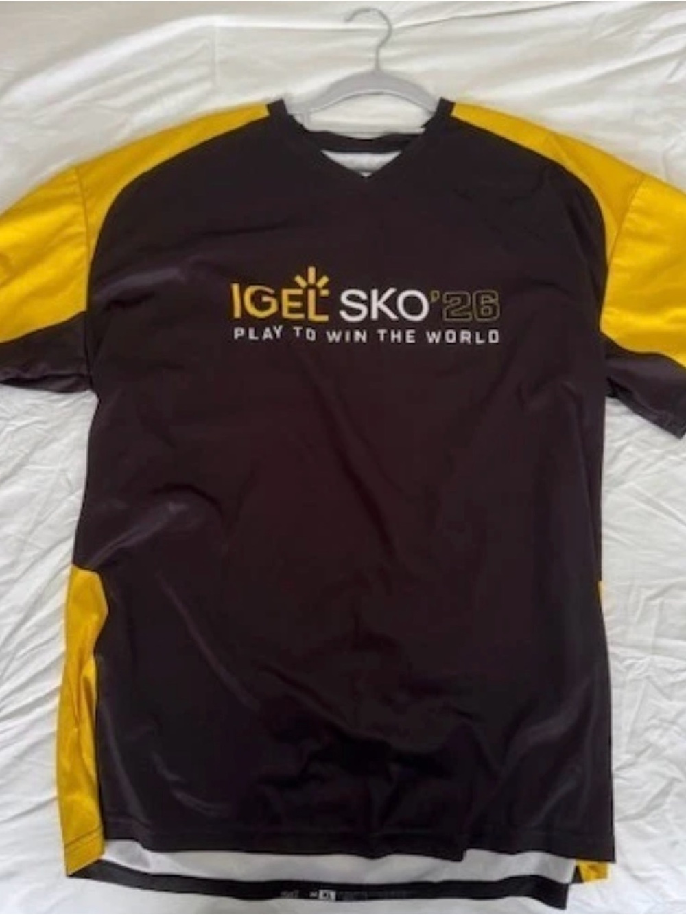 Black and Yellow Men's Athletic Shirt